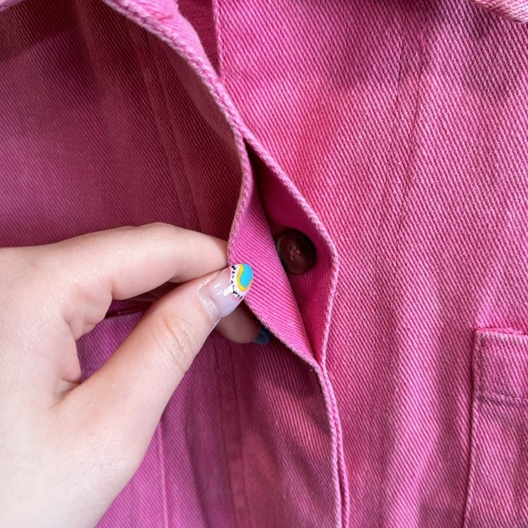 Pink denim romper - Picture 3 of 4